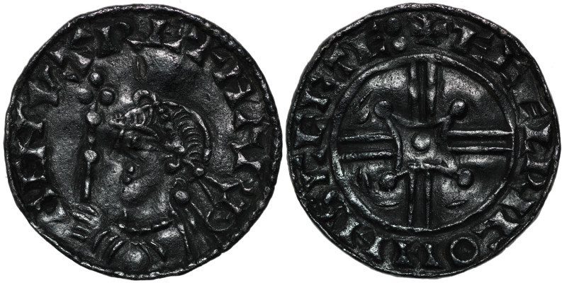 England. Harthacnut 1035-1042. AR Penny (17mm, 1.10 g, 3h). Arm and Scepter type...