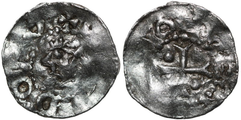 France. Toul Diocese. Otto III 983-1002 (?). AR Obol (15mm, 0.57g). Toul mint. +...