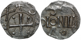 Germany. Cologne. Otto III 983-1002. AR Denar (16mm, 1.77g). Cologne mint. +OT[TO R]EX, cross with pellets in each angle / S / COLONIA / A G, Cologne ...