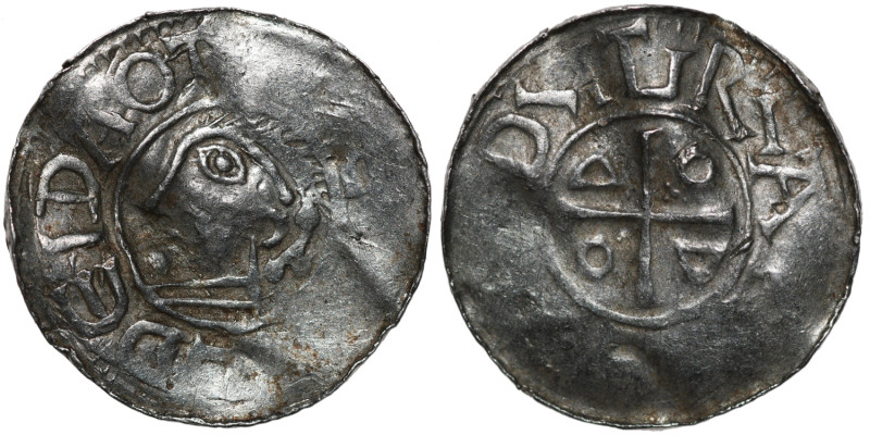 Germany. Duchy of Saxony. Goslar. Otto III 983-1002. AR Denar (18.5mm, 1.40g). O...