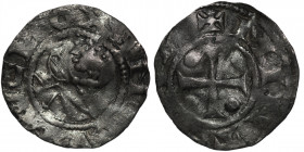 Germany. Minden. Bishop Bruno 1037–1055. AR Denar (18.5mm, 0.95g). Minden mint. Struck 1045-1055. IN[OEVЯI]VCMOX, sitting craftsman left / +MINT[EONA]...