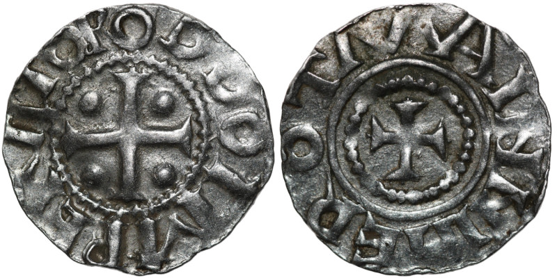 Germany. Saxony. Otto III 983-1002. AR Denar (16mm, 1.33g). Dortmund mint. ODDOI...