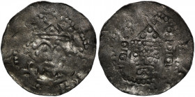 Germany. Erfurt. Heinrich III 1039-1056. AR Denar (20mm, 1.09g). Erfurt mint. Crowned bust facing / Two domed building, in center bust facing. Dbg. 88...