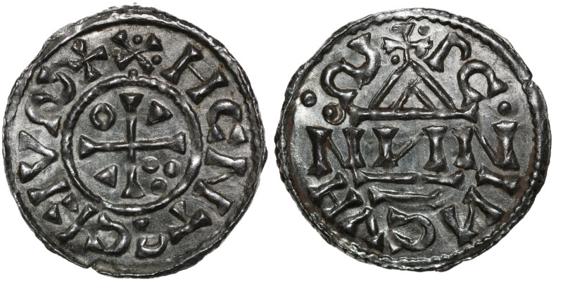 Germany. Duchy of Bavaria. Heinrich IV (II) 1002-1009. AR Denar (20.5mm, 1.11g)....