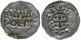 The Netherlands. Friesland. Wichmann III 994-1016. AR Denar (19mm, 0.84g). Uncertain mint in Friesland. EISBISI[IS], DOEISII[S] in two lines / [VV]ICM...