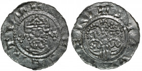 The Netherlands. Friesland. Ekbert II 1068-1077. AR Denar (17.5mm, 0.62g). Stavoren mint. +[EC]BERTVS, crowned bearded bust facing / +STAVEREN, two ad...