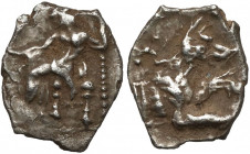 Greece, Cilicia, Tarsos (4th century BC) AR Tritartemorion Obverse: Enthroned Baal left.&nbsp; Revers:&nbsp;Forepart of wolf to right, crescent in upp...