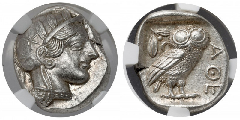 Greece, Attica, Athens (454-404 BC) AR Tetradrachm Obverse: Head of Athena right...
