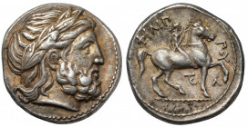 Greece, Macedon, Philip II (323-315 BC) AR Tetradrachm, Amphipolis Obverse: Head of Zeus right, wearing laurel wreath. Reverse: ΦIΛIΠ-ΠOY / Λ Youth, h...