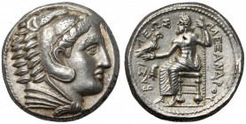 Greece, Macedon, Alexander III (328-320 BC) AR Tetradrachm, Amhipolis - Beautiful style Obverse: Head of Herakles right, wearing lion skin. Reverse: B...