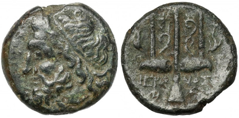 Greece, Sicily, Syracuse, Hieron II (275-215 BC) AE18 Obverse: Head of Poseidon ...