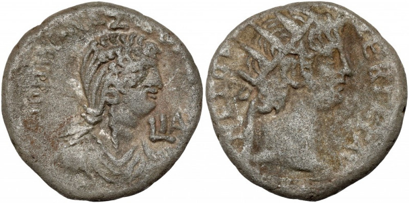 Nero (54-68 AD) Alexandria, Bilon Tetradrachm - Poppea Obverse: ΝΕΡΩ ΚΛΑV ΚΑΙΣ Σ...