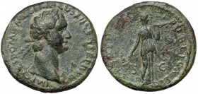 Domitian (81-96 AD) AE As, Rome Obverse: IMP CAES DOMIT AVG GERM COS XII CENS PER P P Laureate bust right.&nbsp; Reverse: FIDEI PUBLICAE / S - C Fides...