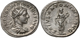 Elagabalus (218-222 AD) AR Antoninian Awers: Popiersie cesarza w koronie promienistej, zbroi i paludamentum, w otoku legenda&nbsp;IMP CAES M AVR ANTON...