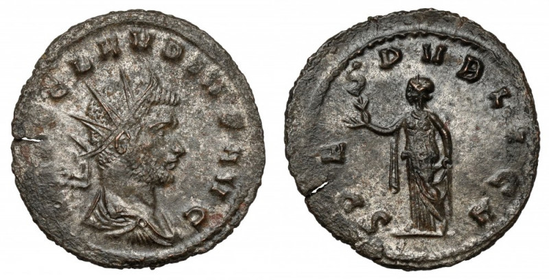 Claudius II Gothicus (268-270 AD) Antoninian Awers: Popiersie cesarza w koronie ...