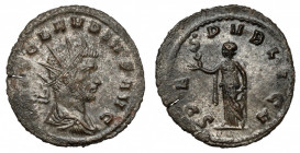 Claudius II Gothicus (268-270 AD) Antoninian Awers: Popiersie cesarza w koronie promienistej, zbroi i paludamentum, w prawo, w otoku legenda&nbsp;IMP ...