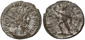 Victorinus (268-270 AD) Antoninian - Imperium Galliarum Awers: Popiersie cesarza w koronie promienistej, zbroi i paludamentum, w prawo, w otoku legend...