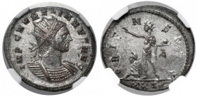 Aurelian (270-275 AD) Antoninian, Cyzicus Awers: Popiersie cesarza w koronie promienistej i zbroi, w prawo, w otoku legenda IMP C AVRELIANVS AVG Rewer...