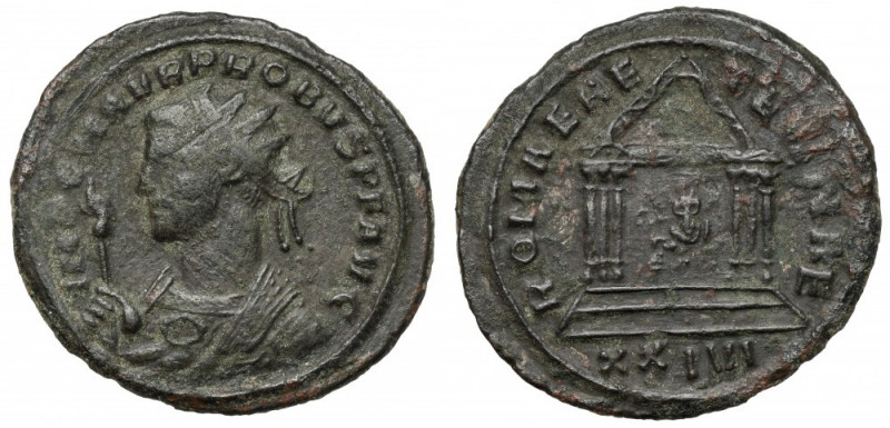 Probus (276-282 AD) Antoninian, Rome Awers: Popiersie cesarza w koronie promieni...