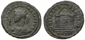 Probus (276-282 AD) Antoninian, Rome Awers: Popiersie cesarza w koronie promienistej i szacie konsularnej, trzymającego scipio, w lewo, w otoku legend...