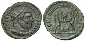 Diocletian (284-305 AD) Antoninian, Heraclea Awers: Popiersie cesarza w koronie promienistej, zbroi i paludamentum w prawo, w otoku legenda IMP C C VA...