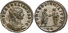 Aurelian (270-275) Antoninian, Siscia Issue 7.3 (spring 274) Obverse: IMP C AVRELIANVS AVG
 Radiate, cuirassed bust right
 Reverse: CONCORDIA MILITV...