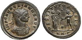 Aurelian (270-275) Antoninian, Serdica Emission 8.2
 Obverse: IMP C AVRELIANVS AVG Radiate, cuirassed bust right.
 Reverse: RESTITVTOR ORBIS / * / K...