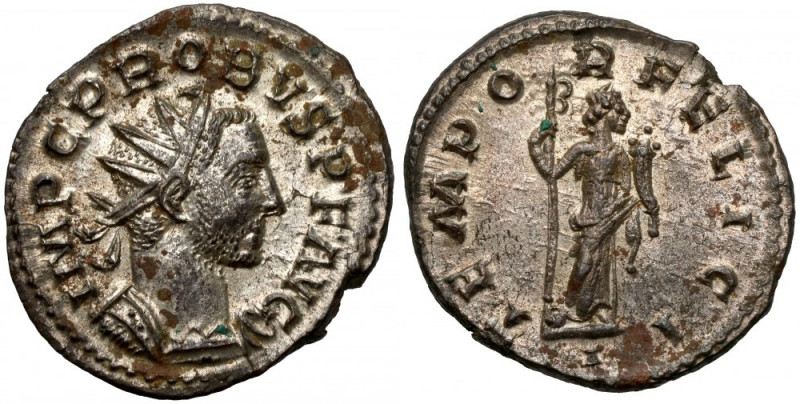Probus (276-282) Antoninian, Lugdunum - Beautiful! Full original silvering and g...
