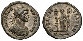 Probus (276-282) Antoninian, Rome Obverse: IMP PROBVS P F AVG
 Radiate and cuirassed bust right
 Reverse: FIDES MILITVM / R≤≥E Fides standing left, ...