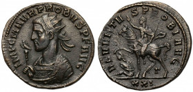 Probus (276-282) Antoninian, Siscia - ex. Philippe Gysen Obverse: IMP C M AVR PROBVS P F AVG
 Radiate bust left in consular robe, holding eagle-tippe...