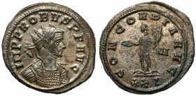 Probus (276-282) Antoninian, Siscia Obverse: IMP PROBVS P F AVG
 Radiate, cuirassed bust right.
 Reverse: CONCORDIA AVG / VI / XXI Concordia standin...