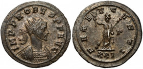 Probus (276-282) Antoninian, Siscia Obverse: IMP PROBVS P F AVG
 Radiate, cuirassed bust right.
 Reverse: PAX AVGVSTI / P / XXI Pax standing left, h...