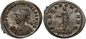 Probus (276-282) Antoninian, Siscia Obverse: IMP C M AVR PROBVS P F AVG
 Radiate, cuirassed and helmeted bust left, holding spear and shield.
 Rever...