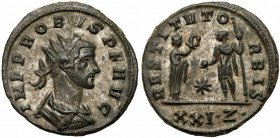 Probus (276-282) Antoninian, Siscia Obverse: IMP PROBVS P F AVG
 Radiate, draped and cuirassed bust right.
 Reverse: RESTITVT ORBIS / * / XXI•Z• Fem...