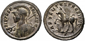 Probus (276-282 n.e.) Antoninian, Cyzicus Obverse: VIRTVS PROBI AVG
 Radiate, cuirassed and helmeted bust left, holding spear and shield.
 Reverse: ...