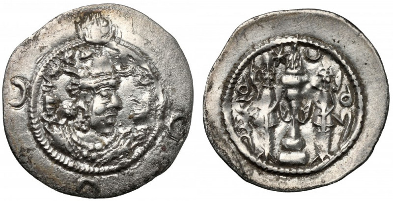 Persia, Sasanids, Drachm Srebro, średnica 29,0 x 28,3 mm, waga 3,98 g.&nbsp; 
G...