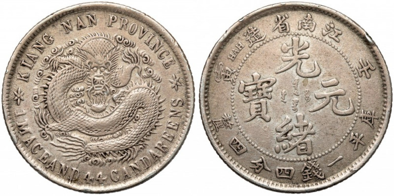 China, Kiangnan, 20 fen year 39 (1902) Srebro, średnica 23,2 mm, waga 5,31 g.&nb...