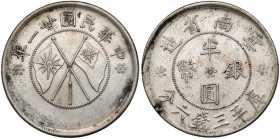 Republic of China, Yunnan year 21 (1932) Lekka korozja.&nbsp; Srebro, średnica 33,9 mm, waga 13,17 g.&nbsp; 
Grade: VF+ 

WORLD COINS - ASIA CHINA
