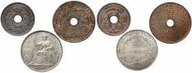 French Indochina, 1/2 - 20 centimes 1920-1938, lot (3psc) 
Grade: XF/XF+ 

WORLD COINS - ASIA FRENCH INDOCHINA, FRANZOSICH INDOCHINA