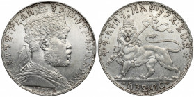 Ethiopia, Menelik II, Birr 1887-1889 - A 
Grade: XF-VF 

WORLD COINS - AFRICA ETHIOPIA