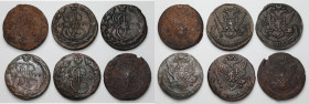 Russia, Catherine II, 5 kopecks 1774-1779, lot (6pcs) 

EUROPE WORLD COINS - RUSSIA RUSSLAND