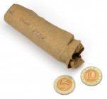 Russia, Red book, 10 rubles 1992 - Red-Breasted Goose - lot (50pcs) Wszystkie monety w stanach menniczych, zawinięte w papierowy rulon. 50 sztuk w zes...