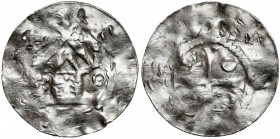 Goslar, Otto III und Adelheid (983-1002) Denar
Otto III i Adelajda (983-1002), Denar z kapliczką Srebro, średnica 19,7 mm, waga 1,12 g. 
Grade: F-VF...