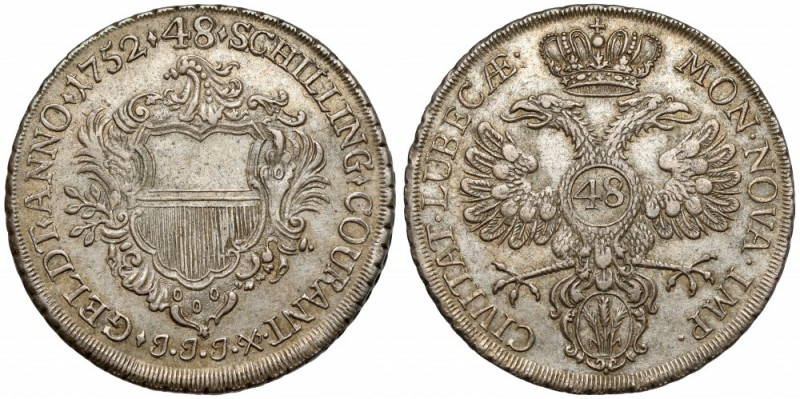 Lübeck, 48 Schilling 1752
Lubeka 48 Schilling 1752 Srebro, średnica 41,8 mm, wa...