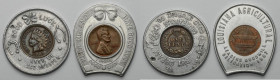 USA, 'Luck' tokens 1901-1967 - lot (2pcs) Obydwa wykonane w oparciu o oryginalne centy obiegowe, z Indianinem i Lincolnem, osadzone w aluminiowej bazi...