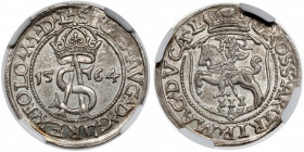 Zygmunt II August, Trojak Wilno 1564 - menniczy Rzadko spotykany w takim stanie trojak Zygmunta II. Mennicza moneta. W gradingu tylko jedna moneta z n...