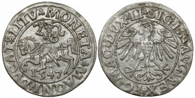 Zygmunt II August, Półgrosz Wilno 1547 - LITV - b.rzadki Niepozorna, ale wyjątkowo rzadka moneta. Nienotowana w najnowszym wydaniu katalogu duetu Ivan...