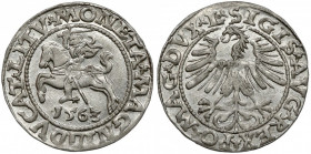 Zygmunt II August, Półgrosz Wilno 1563 - DVX*L - menniczy Piękna moneta, na notę MS. Mała Pogoń na rewersie. Tytulatura zakończona DVX*L.&nbsp;
 Odmi...