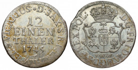 August III Sas, 1/12 talara 1745 FWóF, Drezno - VICARIUS - RZADKIE Niepozorna, acz bardzo ciekawa i równie rzadka moneta. Jedyna 1/12 talara wybita dl...