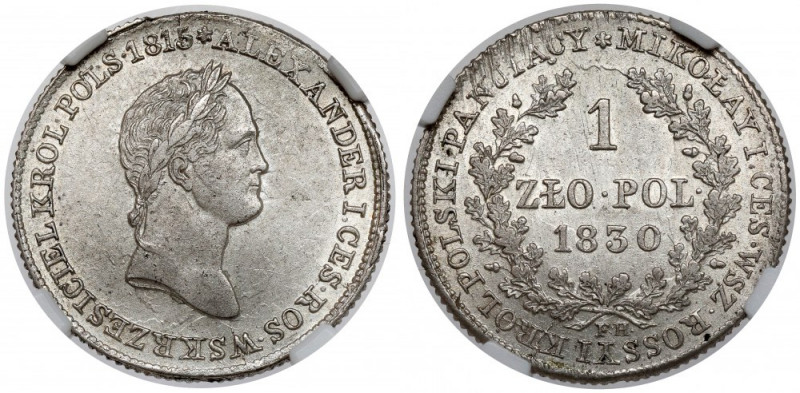 1 złoty polski 1830 FH - bardzo ładna Bardzo ładna, praktycznie mennicza sztuka ...